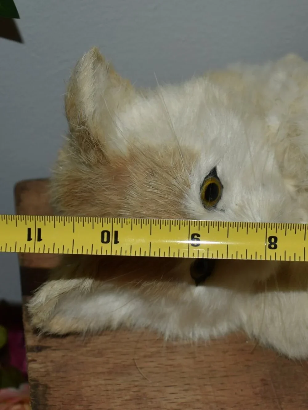 Vintage Antique Real Rabbit Fur Realistic Cat Figure Decor